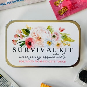 Unique Mom Survival Kit Gift for Mother’s Day, Mom Emergency Stash Gift Box Tin, Mother’s Day Long Distance Gift, Cute Gift for Mom Friends