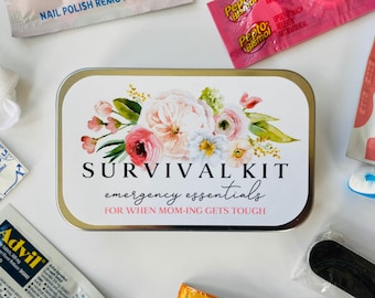 Unique Mom Survival Kit Gift for Mother’s Day, Mom Emergency Stash Gift Box Tin, Mother’s Day Long Distance Gift, Cute Gift for Mom Friends