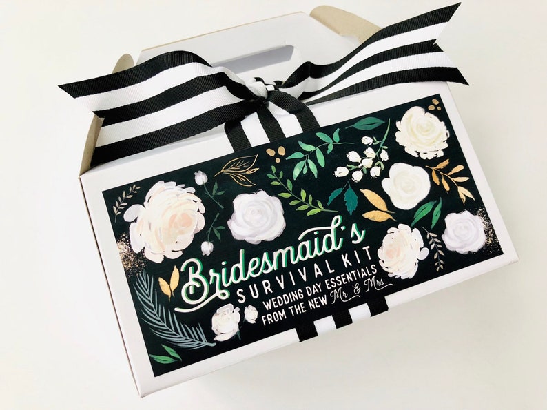 Black and White Bridesmaid Proposal Gift Box for Wedding Etsy