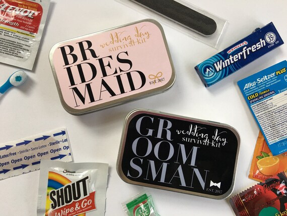 Bridesmaid Gift, Groomsman Gift, Wedding Party Gift, Groomsman Survival Kit, Bridesmaid Survival Kit, Wedding Survival Kit, Hangover Kit Il_570xn