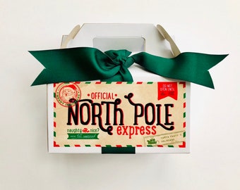 Christmas Eve Gift Box for Kids, Christmas Gift Packaging Party Supplies, Santa Mail Sack Bag, Holiday Party Favor for Guests