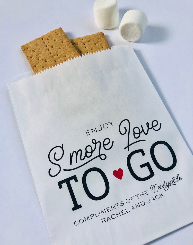 Smore Love Wedding Favor Bag Smores Kits Smore Love Sticker Etsy