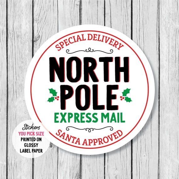 Santa Mail Christmas Packaging Sticker Label, Santa Post Gift from Santa Tag, North Pole Express Envelope Sticker, Christmas Gift from Santa Il_570xn