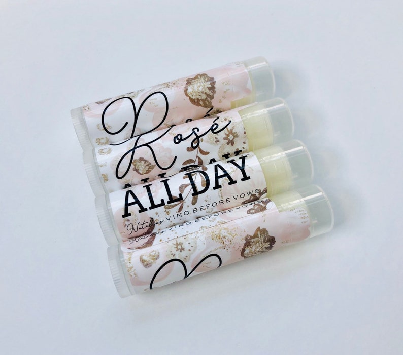 Rosé Flavored Chapstick for Bachelorette Party Favor, Rosé All Day Lip Balm Gift for Bachelorette Party, Wine Lover Chapstick Gift image 1