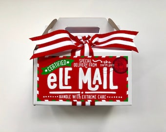 Christmas Party Favor Gift Box, Santa Mail Sack from Elf, Christmas Eve Box for Kids, Cute Christmas Gift Packaging, Elf Mail Arrival Idea