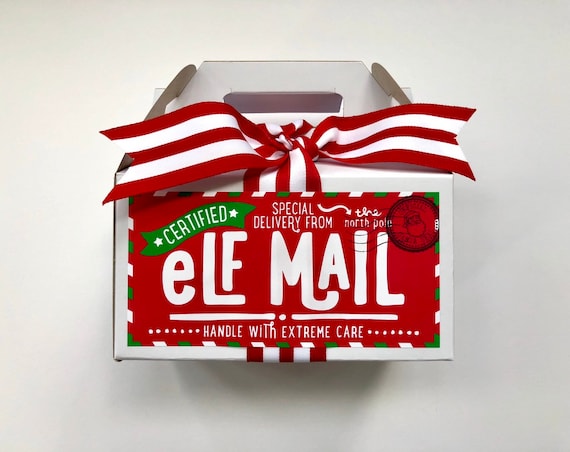 Christmas Party Favor Gift Box, Santa Mail Sack from Elf, Christmas Eve Box for Kids, Cute Christmas Gift Packaging Il_570xn