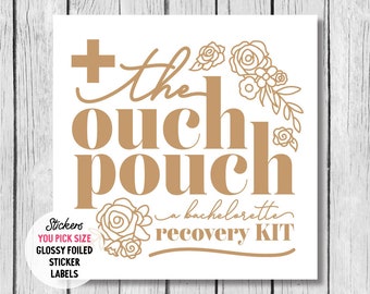 Bachelorette Party Hangover Kit Pouch, Bridesmaid Wedding Day Recovery Kit Bag, The Ouch Pouch Wedding Party Survival Kit for Guests