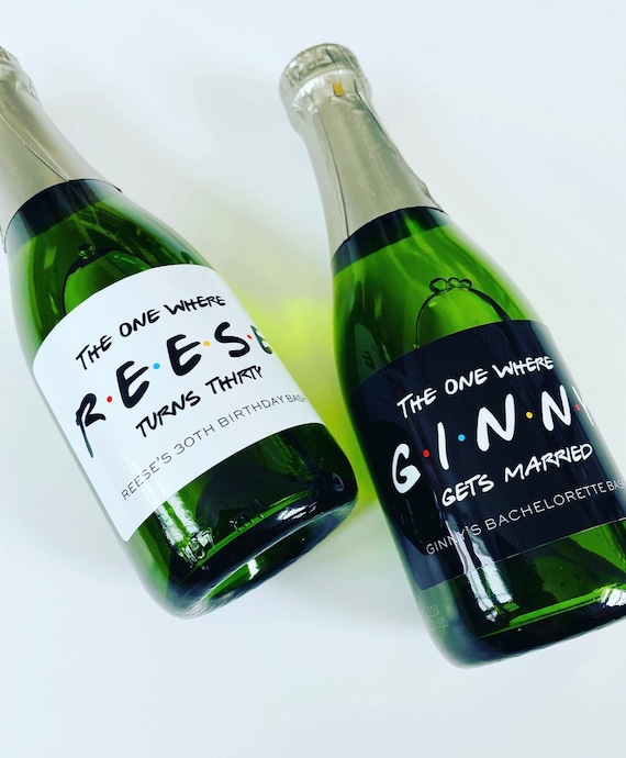 Friends Theme Bachelorette Party Mini Champagne Label Favor, Friends Inspired Bachelorette Party Drink Tags, Friends TV Show Birthday Decor Il_570xn