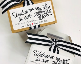 Small Wedding Welcome Hotel Box Bag for Out of Town Guests, Wedding Weekend Favor Bag, Wedding Gift Box, Wedding Party Thank You Gift Box