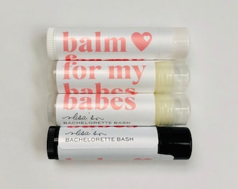Bridesmaid Lip Balm Chapstick for Bachelorette Party Favor, Balm For My Babes Chapstick Gift, Bachelorette Party Favor Chapstick
