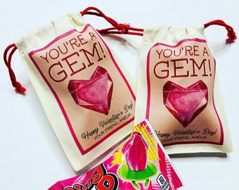 Kids Valentines Day Ring Pop Card, Valentines for Kids Class Valentine, You’re a Gem Ring Pop Valentine Favor, Valentines for Girls