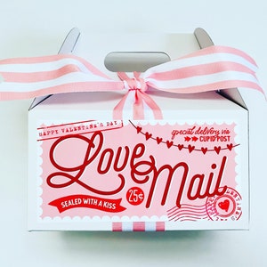 Kids Valentines Day Treat Box, Kids Valentine Card Mailbox, Valentines Day Party Favor Love Mail Treat Box, Kids Valentines Gift from Mom