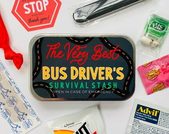 Bus Driver Survival Kit Gift, Thank You School Bus Driver Emergency Kit Gift Bag, Holiday Favor for Teacher