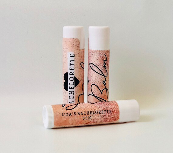 Rose Gold Bachelorette Party Chapstick Favor, Lip Balm Gift for Bachelorette Party, Personalized Bachelorette Chapstick for Ladies Night Out Il_570xn