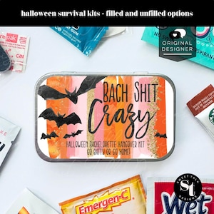 Halloween Bachelorette Party Favor, Bachelorette Halloween Hangover Kit, Halloween Wedding Gift Idea for Bridal Party, Survival Kit Bag for