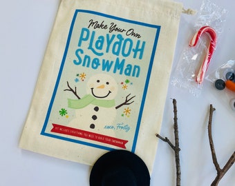 Relleno de medias navideñas para niños Kit de muñeco de nieve, Favor de fiesta de Navidad Haga su propio muñeco de nieve, Bolsa de favor de fiesta de cumpleaños de invierno, Etiqueta de muñeco de nieve