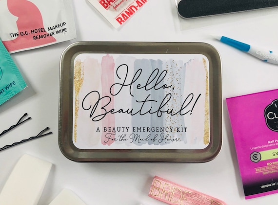 Bridesmaid Proposal Gift Box Beauty Emergency Kit, Will You Be My Bridesmaid, Maid of Honor, Wedding Day Bridal Party Gift Box Tin Il_570xn