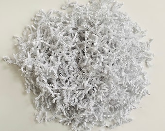 White Crinkle Paper Shred for Party and Gifting, Gift Box Bag Packaging Supplies, Confetti Paper Shred