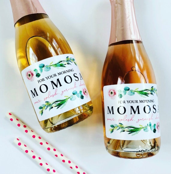 Mothers Day Mini Champagne Label Favor, Best Mom Wine Label Gift for Mothers Day Brunch, Baby Shower Mimosa Bar Drink Tag, MOMosa Stickers Il_570xn