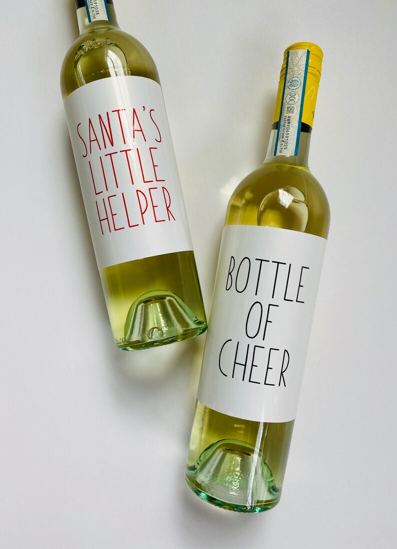 Simple Christmas Wine Label Rae Dunn Inspired Holiday