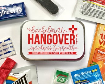 Bachelorette Party Hangover Kit Favor Box, Wedding Day Emergency Kit Gift for Guests, Birthday Weekend Survival Kit Bags I Regret Nothing