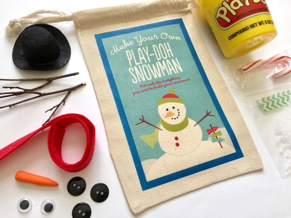 Christmas Stocking Stuffer for Kids Snowman Kit, Christmas Party Favor Make Your Own Snowman, Winter Birthday Party Favor Bag, Snowman Tag Il_570xn