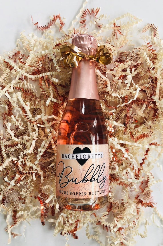 Personalized Bridal Shower Bachelorette Mini Champagne or Full Size Champagne and Wine Label Favors