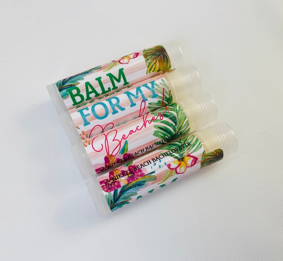 Beach Bachelorette Party Chapstick Favor, Tropical Birthday Weekend Gift Bag Goodies, Chapstick Favors for Destination Wedding Il_570xn