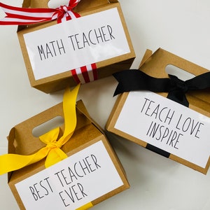 Best Teacher Ever Gift Box Simple Rae Dunn Inspired Design, Teacher Christmas Gift Packaging, Teacher Gift from Class