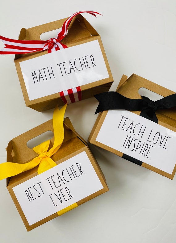 Best Teacher Ever Gift Box Simple Rae Dunn Inspired Design Teacher Christmas Gift Packaging Teacher Gift from Class
