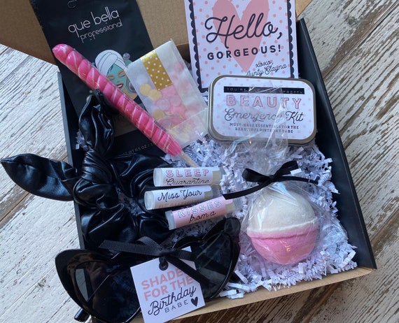 Modern Quarantine Birthday Gift Box Set for Girl, Social Distancing Birthday Care Package, Happy Birthday Spa Gift Box, Beauty Emergency Kit Il_570xn