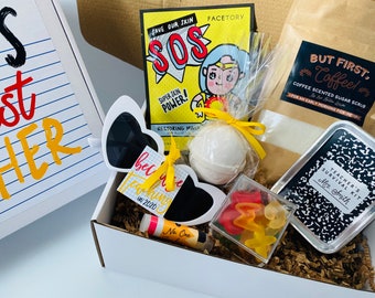Teacher Appreciation Gift Box, Best Teacher Ever Spa Gift, Thinking of You Gift for Teacher from Class, School Staff Gift Idea