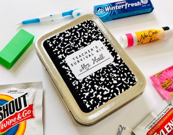 Survival Kit Gift for Teacher Appreciation Day, Back to School Teacher Gift Box Tin, Thank You Teacher Emergency Kit Gift Il_570xn