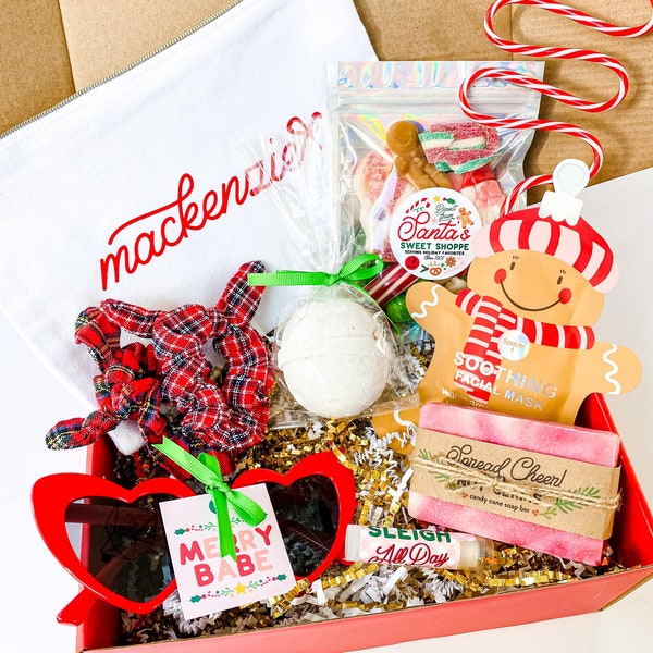 Christmas Gift Box for Girls, Christmas Spa Gift for Teen, Holiday Themed Gift Idea from Mom, Kids Christmas Eve Box, Self Care Basket