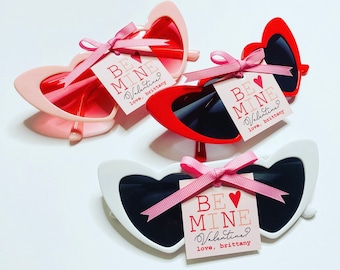 Valentines Day Retro Sunglasses Gift for Tweens, Galentines Day Gift or Party Favor for Best Friend, Sunglasses Valentine Gift Idea