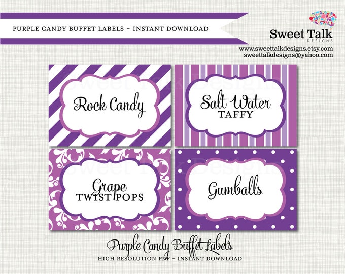 Printable Labels Printable Candy Buffet Labels Printable - Etsy