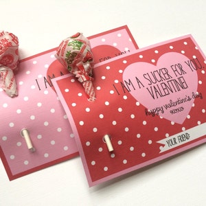 Kids Valentine, Valentine's Day Card, School Valentine, Class Valentine, Valentine Favors, Lollipop Valentine, Candy Valentine