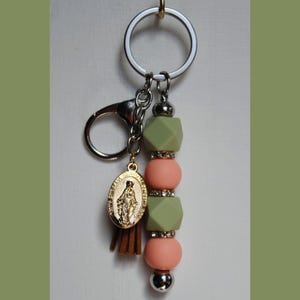 Catholic Keychain: Miraculous Medal, Divine Mercy, Cross - Religious Gift