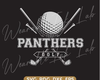 Panthers Golf SVG, School Team Spirit-logo, Cheer Design, Cricut Cut-bestand (digitale download)