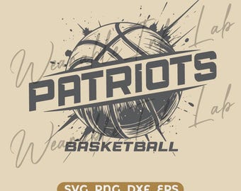 Patriots Basketball SVG cricut cutfile school cheer team Spirit-logo (digitale download)