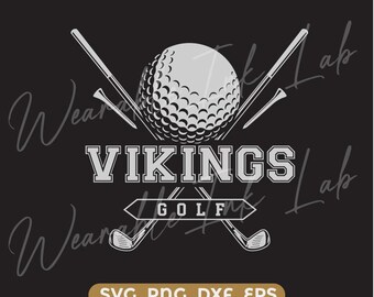 Vikings Golf SVG, School Team Spirit-logo, Cheer Design, Cricut Cut-bestand (digitale download)