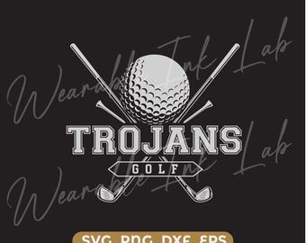 Trojaanse paarden golf SVG, schoolteamgeest logo, cheer ontwerp, Cricut cut-bestand (digitale download)