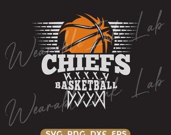 Chiefs Basketball SVG cricut cutfile school cheer team Spirit logo (Digital Download)
