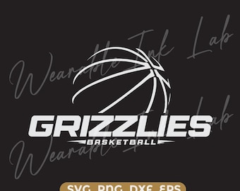 Grizzlies Basketball SVG – School Team Spirit Design – Mascot Logo Graphic for Cricut & Silhouette (Digital Download)
