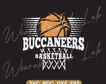 Buccaneers Basketball SVG cricut cutfile school cheer team Spirit logo (Digital Download)