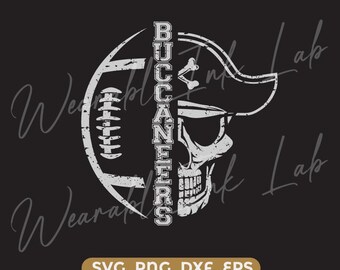 Buccaneers Football vertical SVG distressed cricut cutfile school football cheer team Spirit logo (Digital Download)