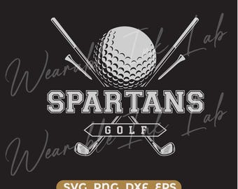 Spartans Golf SVG, School Team Spirit-logo, Cheer Design, Cricut Cut-bestand (digitale download)