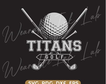 Titans Golf SVG, School Team Spirit-logo, Cheer Design, Cricut Cut-bestand (digitale download)