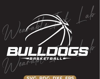 Bulldogs Basketball SVG – School Team Spirit Design – Mascot Logo Graphic for Cricut & Silhouette (Digital Download)