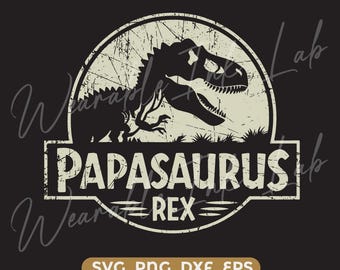 Papasaurus Rex SVG, SVG de Dinossauro Engraçado para o Dia dos Pais, Design para Camiseta de Papai, Arquivo de Corte para Cricut (Somente Download)